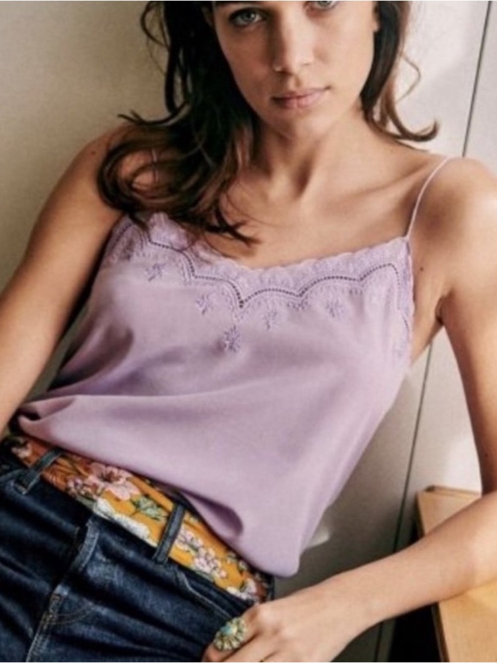 Sezane Silk Lilac Palma Camisole Size 4